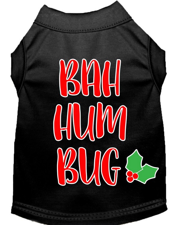 Bah Humbug Screen Print Dog Shirt Black XS